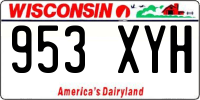 WI license plate 953XYH