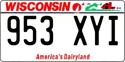 WI license plate 953XYI
