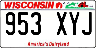 WI license plate 953XYJ