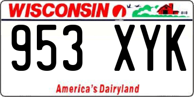WI license plate 953XYK