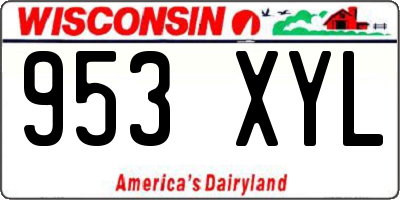 WI license plate 953XYL