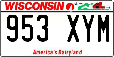 WI license plate 953XYM