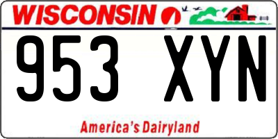 WI license plate 953XYN
