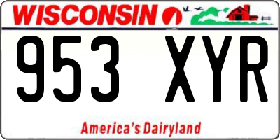 WI license plate 953XYR
