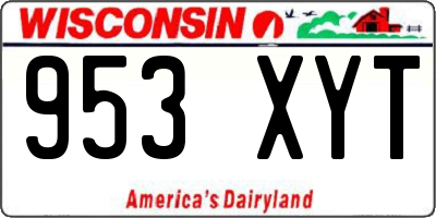 WI license plate 953XYT