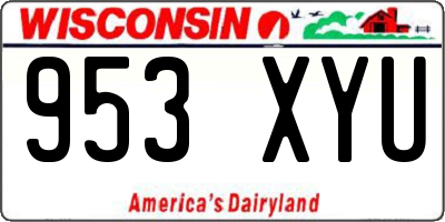 WI license plate 953XYU