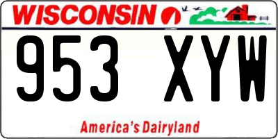 WI license plate 953XYW