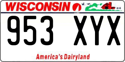 WI license plate 953XYX