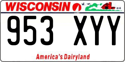 WI license plate 953XYY