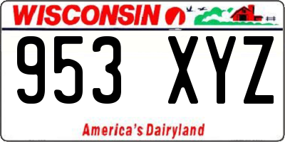 WI license plate 953XYZ
