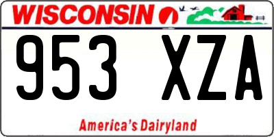 WI license plate 953XZA