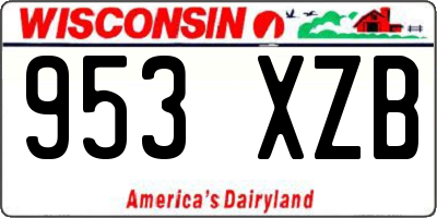 WI license plate 953XZB