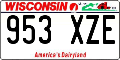WI license plate 953XZE