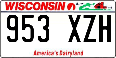 WI license plate 953XZH
