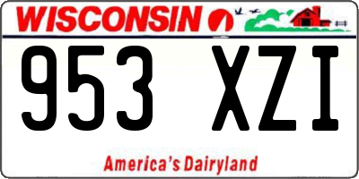 WI license plate 953XZI