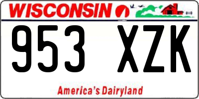 WI license plate 953XZK