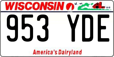 WI license plate 953YDE