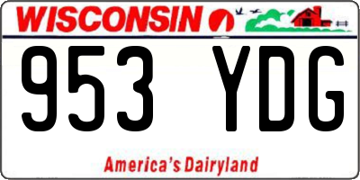 WI license plate 953YDG