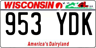 WI license plate 953YDK