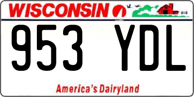 WI license plate 953YDL