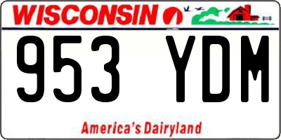 WI license plate 953YDM