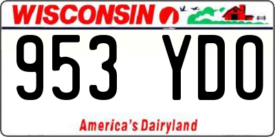 WI license plate 953YDO