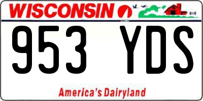 WI license plate 953YDS