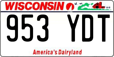WI license plate 953YDT