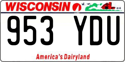 WI license plate 953YDU