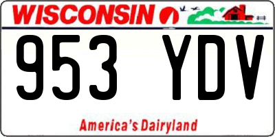 WI license plate 953YDV