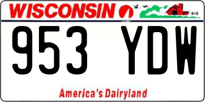 WI license plate 953YDW
