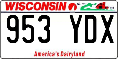 WI license plate 953YDX