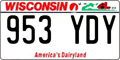 WI license plate 953YDY