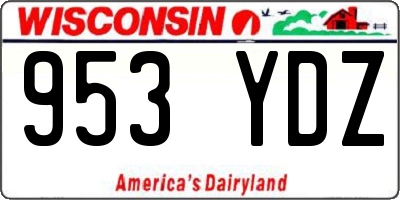 WI license plate 953YDZ