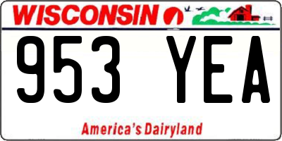 WI license plate 953YEA