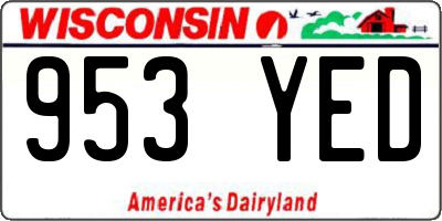 WI license plate 953YED
