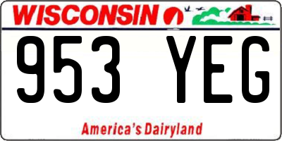 WI license plate 953YEG