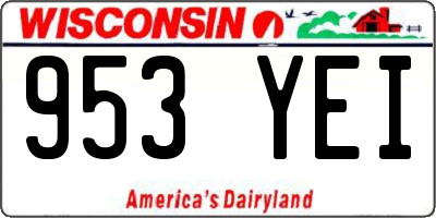 WI license plate 953YEI