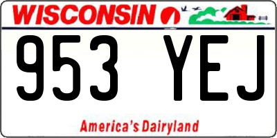 WI license plate 953YEJ