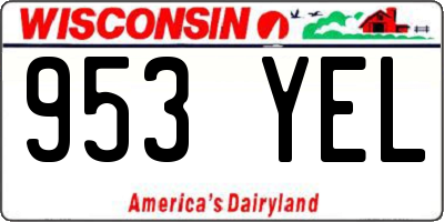 WI license plate 953YEL