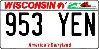 WI license plate 953YEN