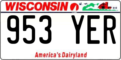 WI license plate 953YER
