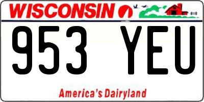 WI license plate 953YEU