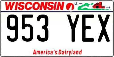 WI license plate 953YEX