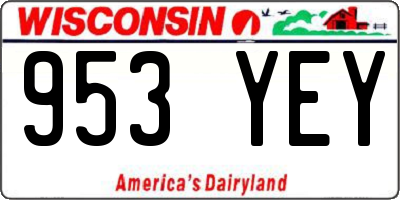 WI license plate 953YEY