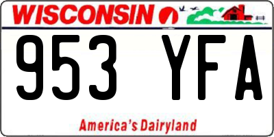 WI license plate 953YFA