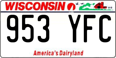 WI license plate 953YFC