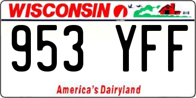 WI license plate 953YFF