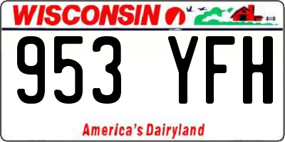 WI license plate 953YFH