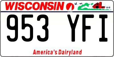 WI license plate 953YFI